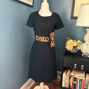 Kate Spade Faux Fur Leopard Belted Dress Size 4
